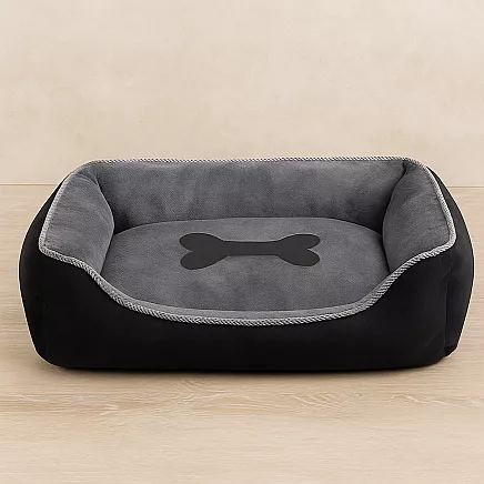 PET BED BONE L GREY (25)