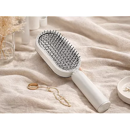 ANTI-STATIC TRAVEL HAIR BRUSH FOR SMOOTHING AND DETANGLING