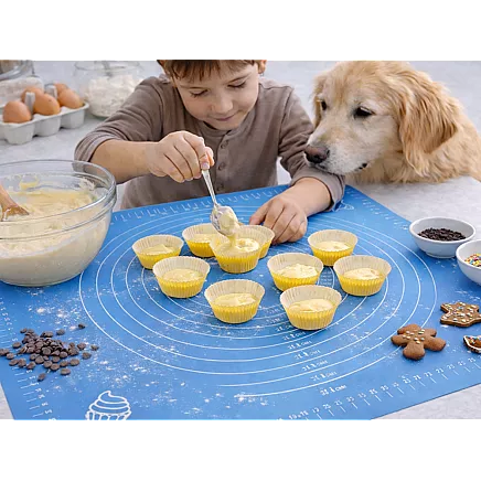 Siikonowa 50x40 silicone baking mat, non-slip, rollable