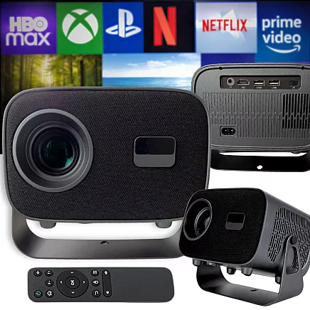 Video projektors a10 4k android tv 13.0 wifi bluetooth lcd full hd 360°