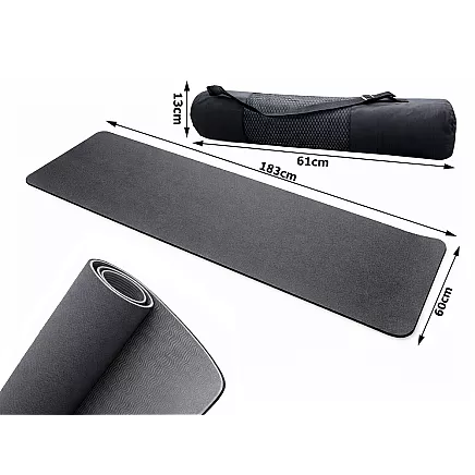 Коврик для йоги, пилатеса, фитнеса и гимнастики с ручкой, 183 см