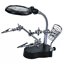 Trešā roka lodēšanas rokturis montāžas rokturis lupas krokodilu skavas led