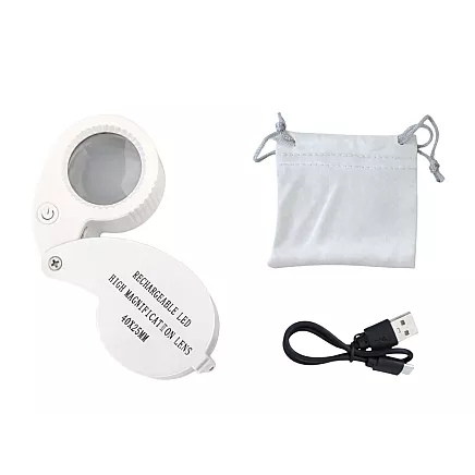 Ювелирная лупа с 40-кратным увеличением, карманная, складная, 25 мм, 9 светодиодов