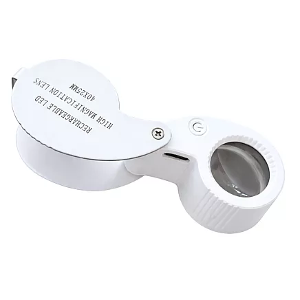 Ювелирная лупа с 40-кратным увеличением, карманная, складная, 25 мм, 9 светодиодов