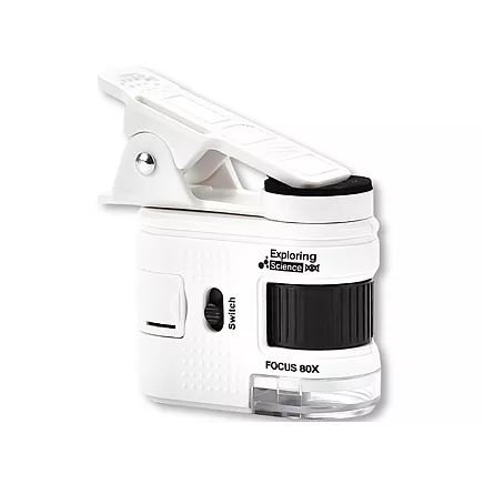 Компактный микроскоп-лупа с клипсом для мобильного телефона, 80-кратный увеличение, светодиодная подсветка, уф-функция