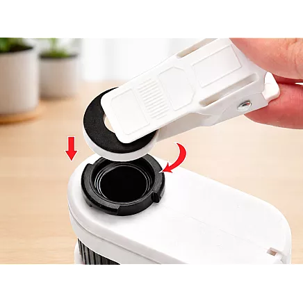 Компактный микроскоп-лупа с клипсом для мобильного телефона, 80-кратный увеличение, светодиодная подсветка, уф-функция