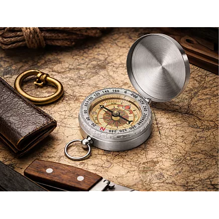 Классический карманный туристический флуоресцентный компас с крышкой