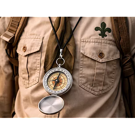 Классический карманный туристический флуоресцентный компас с крышкой