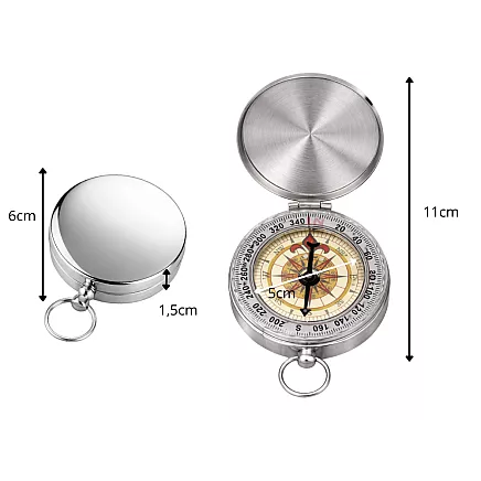 Классический карманный туристический флуоресцентный компас с крышкой