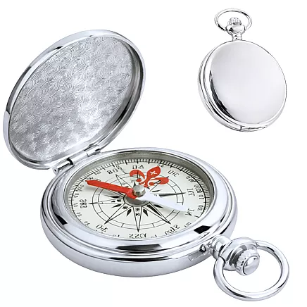 Классический карманный туристический компас, закрывающийся, металлический, серебристый