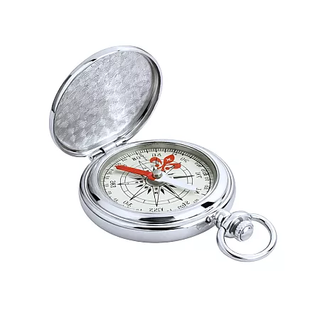 Классический карманный туристический компас, закрывающийся, металлический, серебристый
