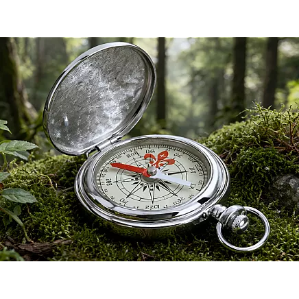 Классический карманный туристический компас, закрывающийся, металлический, серебристый