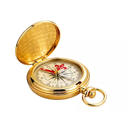 Классический карманный туристический компас, закрывающийся, металлический, золотого цвета