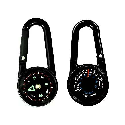 КОМПАС-КАРАБИН ФЛУОРЕСЦЕНТНЫЙ ТЕРМОМЕТР-БРЕЛОК КОМПАС ДЛЯ ВЫЖИВАНИЯ