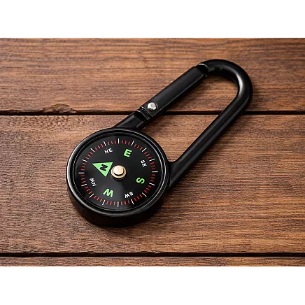 КОМПАС-КАРАБИН ФЛУОРЕСЦЕНТНЫЙ ТЕРМОМЕТР-БРЕЛОК КОМПАС ДЛЯ ВЫЖИВАНИЯ