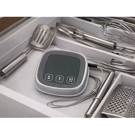 Meat thermometer with probe – digital touchscreen kitchen thermometer for cooking with lcd display