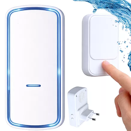 Беспроводной кинетический звонок с светодиодами для дверей и ворот, дальность 130 м, водоустойчивый