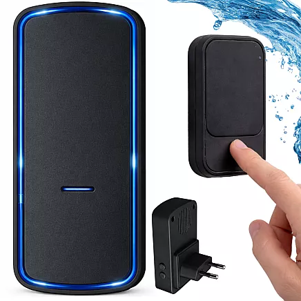 Wireless kinetic led doorbell for gates, 130m range, waterproof