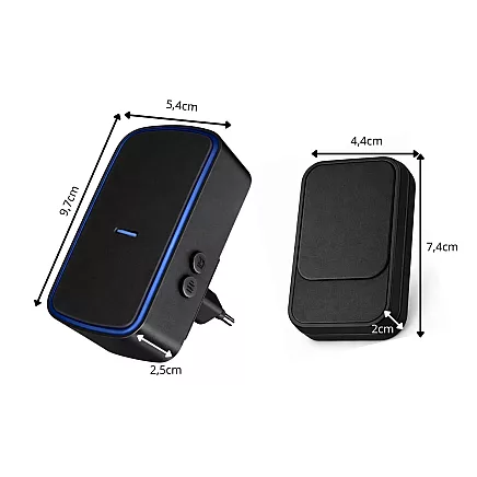 Wireless kinetic led doorbell for gates, 130m range, waterproof