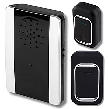 Wireless doorbell, 300m range, battery-powered, 2 buttons, waterproof