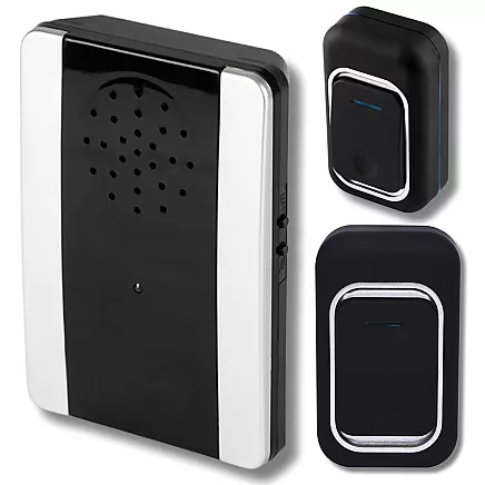 Беспроводной дверной звонок, дальность действия 300 м, питание от батарей, 2 кнопки, водоустойчивый