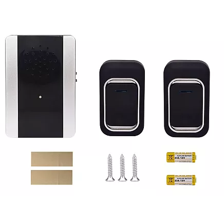 Беспроводной дверной звонок, дальность действия 300 м, питание от батарей, 2 кнопки, водоустойчивый
