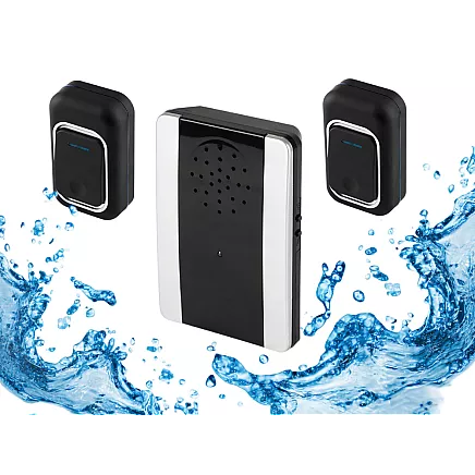 Беспроводной дверной звонок, дальность действия 300 м, питание от батарей, 2 кнопки, водоустойчивый