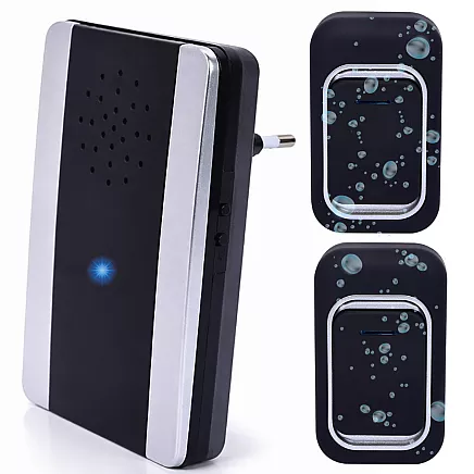 Wireless doorbell, 150m range, 2 waterproof buttons, led