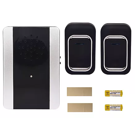 Wireless doorbell, 150m range, 2 waterproof buttons, led