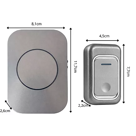 Wireless door and gate bell – 300m range, led, battery-powered, waterproof