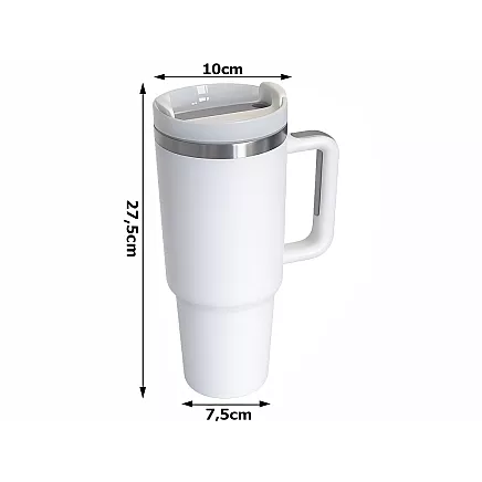 Большая термосудьба 1,2 л со соломкой и стальным удорожником для холодных и горячих напитков