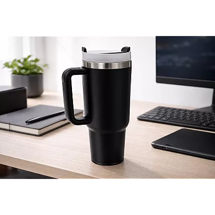 Большая термосудьба 1,2 л со соломкой и стальным удорожником для холодных и горячих напитков