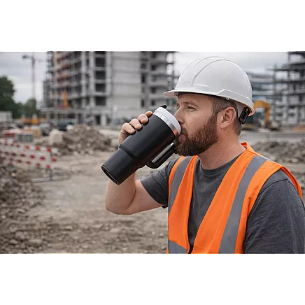 Большая термосудьба 1,2 л со соломкой и стальным удорожником для холодных и горячих напитков