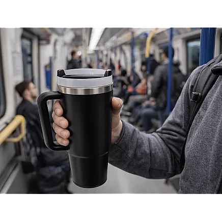 Большая термосудьба 1,2 л со соломкой и стальным удорожником для холодных и горячих напитков