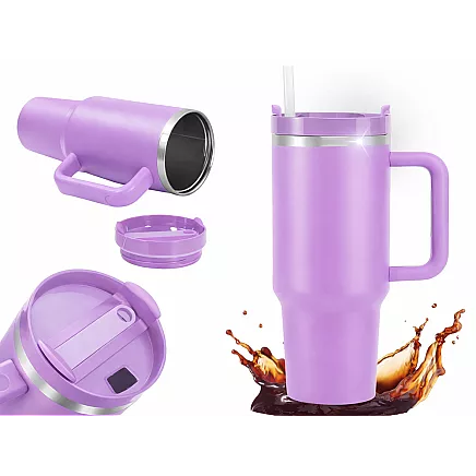 Большая термосудьба 1,2 л со соломкой и стальным удорожником для холодных и горячих напитков