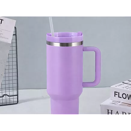 Большая термосудьба 1,2 л со соломкой и стальным удорожником для холодных и горячих напитков