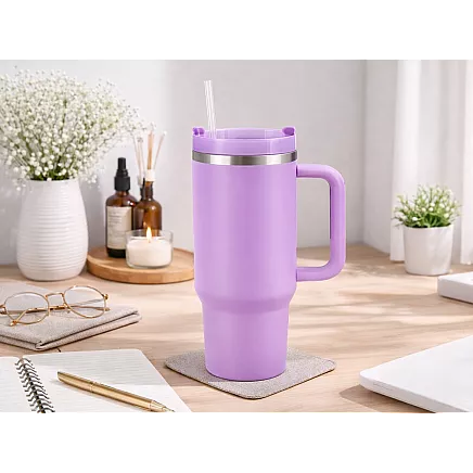 Большая термосудьба 1,2 л со соломкой и стальным удорожником для холодных и горячих напитков