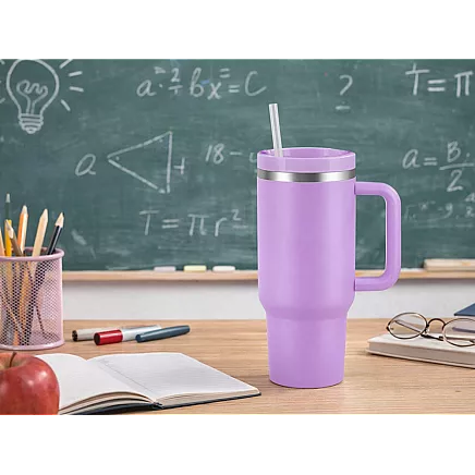 Большая термосудьба 1,2 л со соломкой и стальным удорожником для холодных и горячих напитков