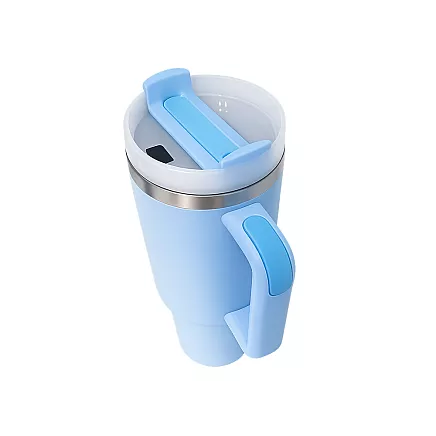 Большая термосудочка 1,2 л со столочной соломкой и стальным удоробом для холодных и горячих напитков