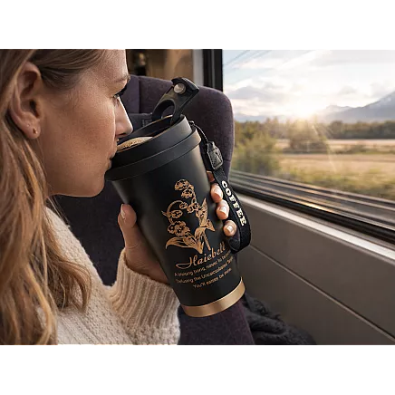 Термос 530 мл соломка с ручкой стальный термос для холодных и горячих напитков