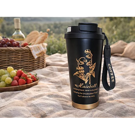 Термос 530 мл соломка с ручкой стальный термос для холодных и горячих напитков