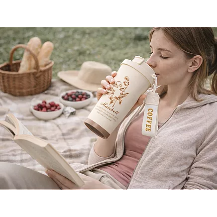 Термос 530 мл соломка с ручкой стальный термос для холодных и горячих напитков