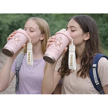 Термос 530 мл соломка с ручкой стальный термос для холодных и горячих напитков