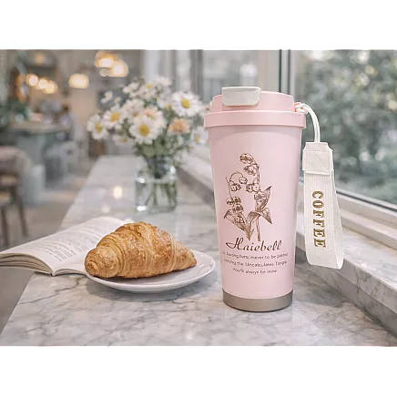 Термос 530 мл соломка с ручкой стальный термос для холодных и горячих напитков