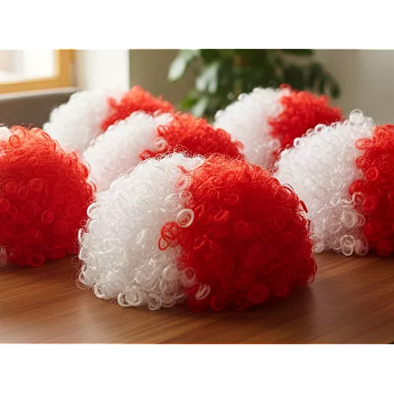 Парука болельщика с афро-локонами, бело-красная, головной убор, польша, матч