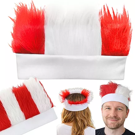 Волосы болельщика бело-красный головной убор польша матч стадион повязка