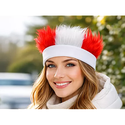 Волосы болельщика бело-красный головной убор польша матч стадион повязка