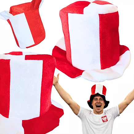 Цилиндр для болельщиков, бело-красный, головной убор, польша, матч