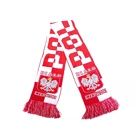 Фанатский шарф «польша» для матча на стадионе, бело-красный, мягкий, двусторонний