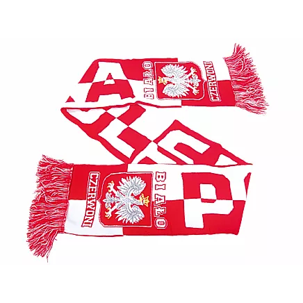 Фанатский шарф «польша» для матча на стадионе, бело-красный, мягкий, двусторонний